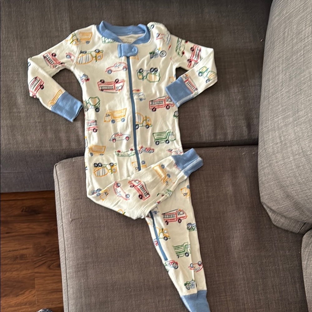Hanna Andersson Cream and Blue Kids One Piece